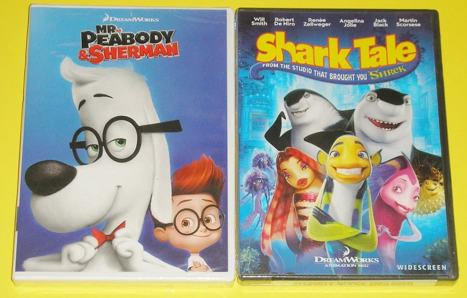 Kid DVD Lot - DreamWorks Mr. Peabody & Sherman + Shark Tale (New) - Image 1 of 1