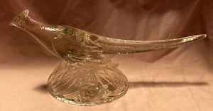 VINTAGE K.R. HALEY GLASS CLEAR RINGNECK PHEASANT BIRD FIGURINE 1940’s - Picture 1 of 5