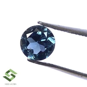Certified Natural Blue Tourmaline Round Cut 5 mm 0.52 CTS Faceted Loose Gemstone - Picture 1 of 6