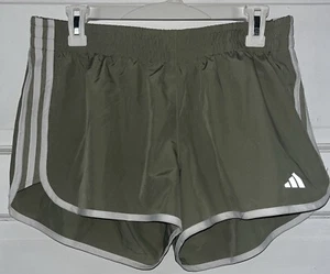 NUEVO Pantalones Cortos Adidas M20 Para Mujer Correr Plateados Guijarro/Blanco 3” Grandes Forrados Calzoncillos - Imagen 1 de 3
