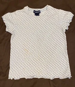 2005 Ralph Lauren Girls ShortSleeve T-SHIRT-4-Blue Floral Cotton Blend Stretch - Picture 1 of 8
