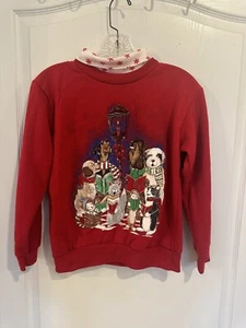 Basic Editions Girl’s vintage turtle neck Christmas holiday sweatshirt sz 10/12 - Picture 1 of 5