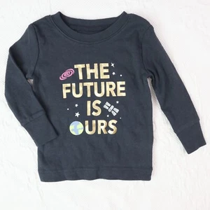 Baby Old Navy Pajama Top Shirt Size 6-12 Month Infant Foil Space Earth Stars Tee - Foto 1 di 9