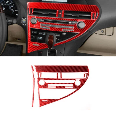 7x Guarnição de Capa de Console Central de Fibra de Carbono Vermelha para Lexus RX350 RX450h 2010-2012 - Imagem 1 de 4