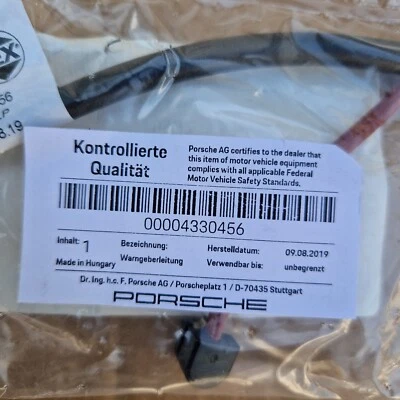 Genuine Porsche 2x Rear Brake Pad Wear Indicator Sensor Leads 00004330456 - Image 1 of 4