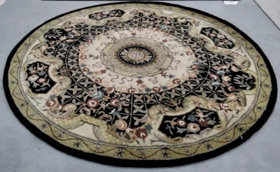 BLACK / GOLD 8' X 8' Round Hole in Rug, Reduced Price 1172737727 CL304A-8R - Image 1 of 4