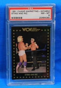 Championship Marketing # 52 1991 Sting & Ric PSA 8 casi nuevo-como nuevo #20464085 WCW lucha libre - Imagen 1 de 2