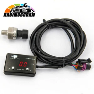 Medidor de presión de aceite cuadrado universal con luz roja LED 0-200PSI - Imagen 1 de 7