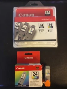 Canon BCI-24 Black/ Color Multi-Pack Ink Cartridges  + Bonus color ink cartridge - Picture 1 of 2