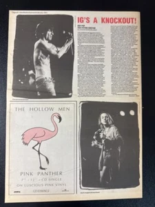 IGGY POP - GLASGOW BARROWLANDS | 15X11" 1991 NME MAGAZINE REVIEW L448 - Imagen 1 de 1