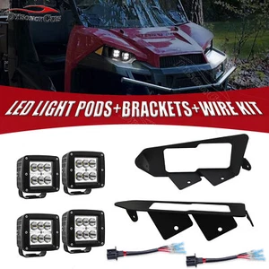 Fit 13+ Polaris Ranger 900 XP CREW Headlight Mount Dual 24W LED Pod Upgrade Kits - Picture 1 of 10