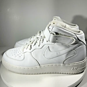 Nike Air Force 1 Mens Size 11.5 Basketball Shoes Sneakers Mid White AF1 Retro - Picture 1 of 13