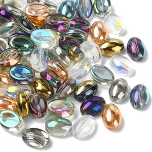 100x Coffee Bean Glass Spacer Focal Beads for Bracelets Necklace Jewelry Making - Picture 1 of 8