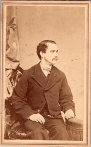 Young Man, Mustache, Sharp Suit, Ithaca, NY. c1870, CDV Photo, #3935 - Picture 1 of 2