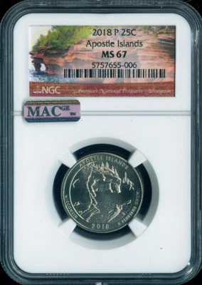 2018-P Apostle Island Quarter NGC MS67 Quality - Image 1 of 2