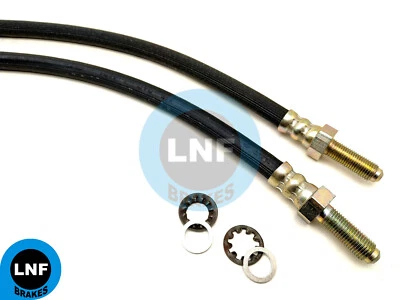 Jaguar 2.4 3.4 Mark I II 240 340 Brake Hose Front X2 1956-1969 +nuts and Washers - Image 1 of 3