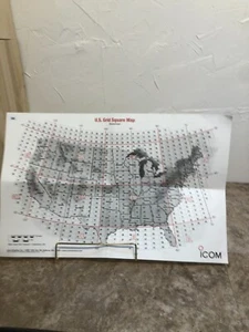 2010 ICOM VHF/UHF  11" X 17" Ham Radio U.S Grid Square Map Maidenhead Poster - Picture 1 of 9