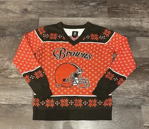 NFL Team Apparel Cleveland Browns Weihnachtspullover Large Fleece Neu ohne Etikett - Bild 1 von 4