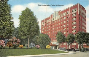 The Ambassador Luxus "verlängerter Aufenthalt" Hotel Tulsa, OK Vintage 1940er Postkarte - Bild 1 von 2