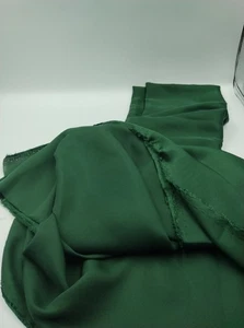 Emerald Green Satin Chiffon Fabric: Drapey Silk-Like Material - 59x39 in - Picture 1 of 5