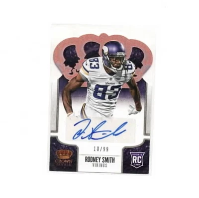 2013 Crown Royale #183 Rodney Smith Autograph SERIAL #10 /99 RC Rookie Vikings - Image 1 of 2