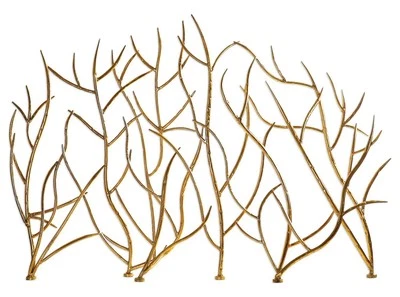 Tela decorativa para lareira com galhos dourados na maioria das vezes - Imagem 1 de 3