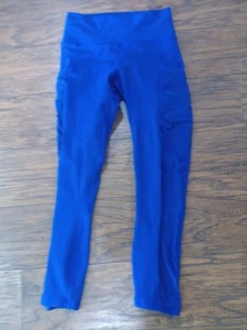 Powerhold/Fabletics Blue stretch leggings junior girls size xs 0-2 - Picture 1 of 4