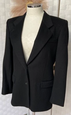 Chaqueta Blazer Tailleur Platino 100% Cabello Camel Para Mujer Botón Negro Talla 4 De Colección Foto 1 de 4