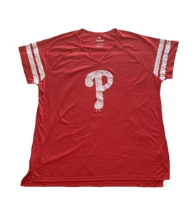 Neu mit Etikett - Fanatics rot Philadelphia Phillies Damen Distressed Logo Shirt Größe 3XL - Bild 1 von 8