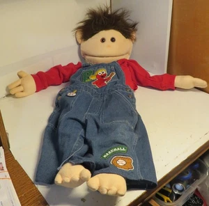 Vintage Used 34” Full Body Puppet Foam Pink Hair Ventriloquist Boy Brown Eyed - Picture 1 of 13