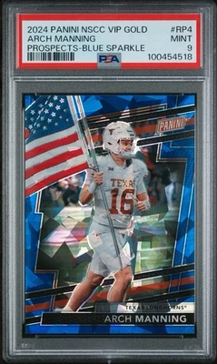 ARCH MANNING 2ND SEASON RATED PROS 2024 VIP Gold Pack Blue Sparkle 081/124 PSA 9 - Image 1 of 4