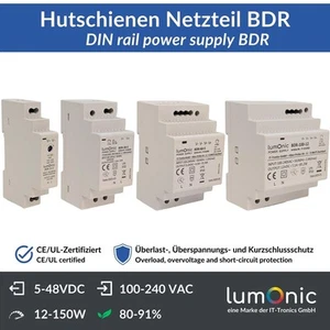 Netzteil Hutschiene BDR-Serie 5-48V 12-153,6W Input 100-240VAC Überlastschutz & - Picture 1 of 10
