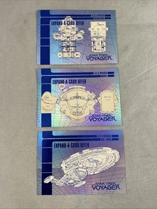 STAR TREK VOYAGER Expand-A-Card Offer Foil Chase Set Cards X1-X3 Skybox 1995 - Picture 1 of 10