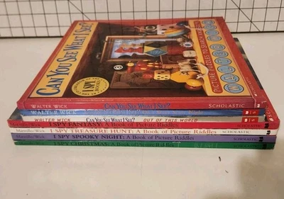 Lot of 7 I Spy Books Walter Wick Can You See Picture Riddles Scholastic - Image 1 of 4