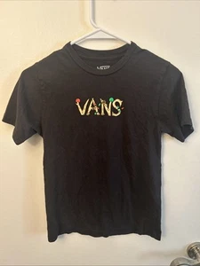 Vans Off The Wall Boys Sz 8-10 T-Shirt Black Christmas Reindeer - Picture 1 of 5