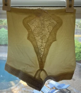 Vintage Sears Panty Girdle Brief Firm Shaper Lace Panel Nylon 1950s Sissy Granny - Picture 1 of 6