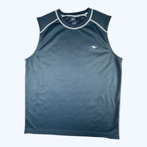 Athletic Works Shirt Mens Medium Blue Jersey Tank Top Sleeveless Shirt 