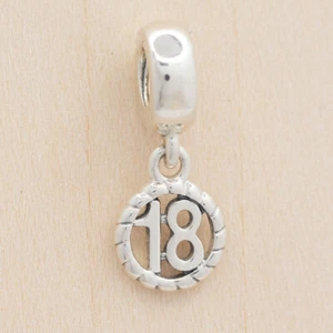 New Authentic Pandora Charm 18st Birthday Dangle 790495 W Suede Pouch - Picture 1 of 6