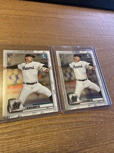 2x 2020 Bowman Chrome JORDAN YAMAMOTO RC #24 Miami Marlins Baseball Cards (e)