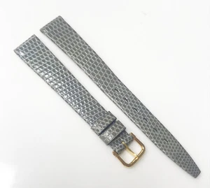 Correa de reloj Kalbe Original Genuina Tono Verde Lagarto 13 mm Cuero Hebilla Dorada  - Imagen 1 de 5