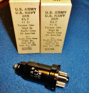 Par emparejado 6L7 JAN VT-87 NUEVO EN CAJA 1944 RCA hecho Bendix radio corp - Imagen 1 de 3