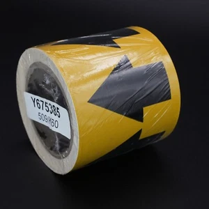 Incom 4" Pipe Marker Tape Arrow Tape White w/ Black Arrows 4 inch x 54 ft Roll - Picture 1 of 5