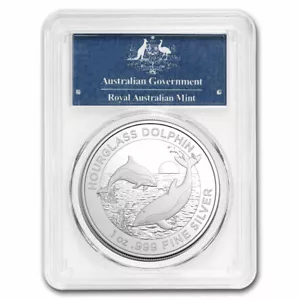 2024 AUS 1 oz Silver Hourglass Dolphin MS-70 PCGS (First Strike) - Picture 1 of 4