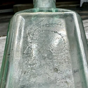 Botella de exhibición de medicina viajera Healy & Bigelow Indian Sagwa de la década de 1880 en relieve - Imagen 1 de 16