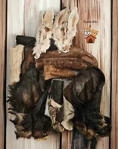 *THE HAIRY BOX* NATURAL VARIETY TREATS FOR DOGS CHEWS GIFT COW EAR RABBIT EAR - Picture 1 of 2