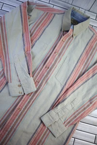 Vtg Roper Shirt Men L Western Striped Brushpopper Ranch Button Down Workwear - Picture 1 of 8