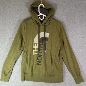 North Face Sweater Womens Medium Olive Green Pullover Hoodie Kangaroo Pockets - Picture 1 of 11