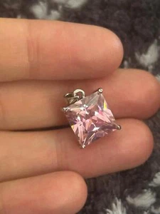 925 Sterling Silber Anhänger rosa schwer - Bild 1 von 8