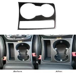 Fibra de carbono coche portavasos central panel decoración para Audi A4 B8 A5 2009-15 - Imagen 1 de 9