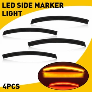 For Chevy Corvette C7 2014-2019 SMOKED LED Side Marker Light Lamp Red Amber 4PCS - Picture 1 of 20